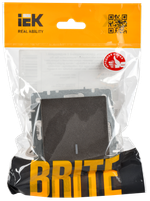 BRITE Выключатель 1-клавишный с индикацией 10А ВС10-1-1-БрТБ темная бронза IEK