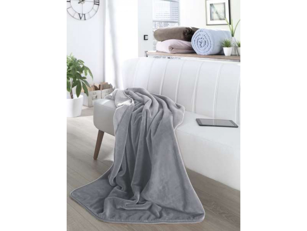 Плед 150х200 Biederlack Solid Pure Soft Grau Фото