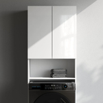 Шкаф над стиральной машиной с дверями и открытой полкой, узкий, 65 см, белый AM.PM X-Joy M85CSX06521WG1