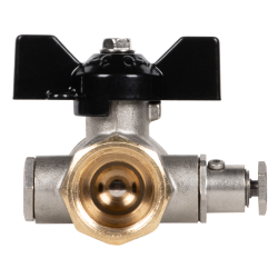 Кран шаровой латунный LD Pride 44.15.В-В.С.Б Ду15 Ру40 с дренажем и воздухоотводчиком,вн-вн(бабочка)