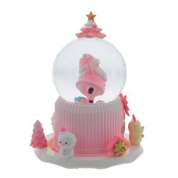 GAEM Фигурка декор "Дед Мороз" в стекл шаре (муз, подсвет, вьюга, движ, 3xAAA н/п), D10, L15 W15 H21 см