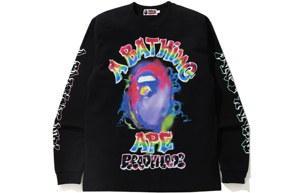 A Bathing Ape X Readymade Spray Wide L S Tee