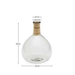 Ваза Serlina из ротанга и прозрачного переработанного стекла