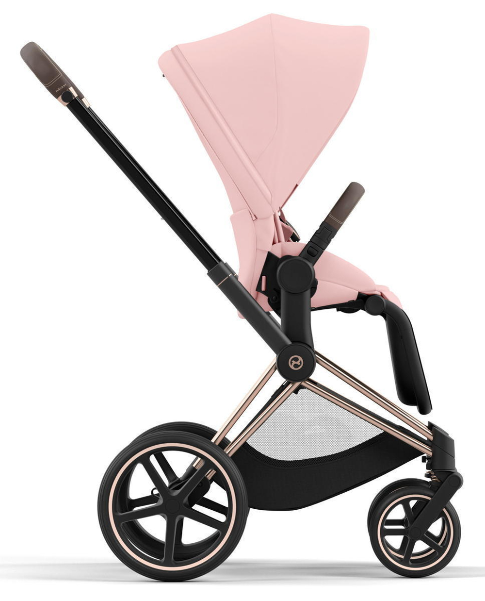 Коляска 3 в 1 Cybex Priam IV Rosegold complete и автокресло Aton S2 i-Size Hibiscus Red Peach Pink