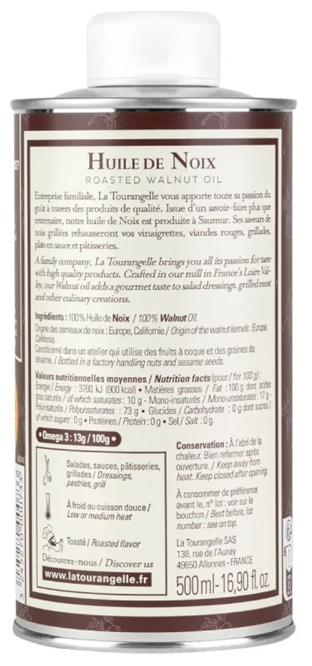 Масло грецкого ореха, La Tourangelle, 500ml