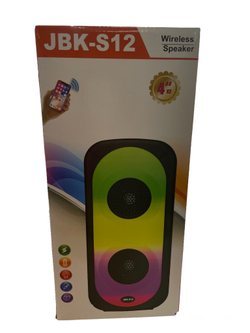Колонка портативная беспроводная JBK-S12 со светомузыкой