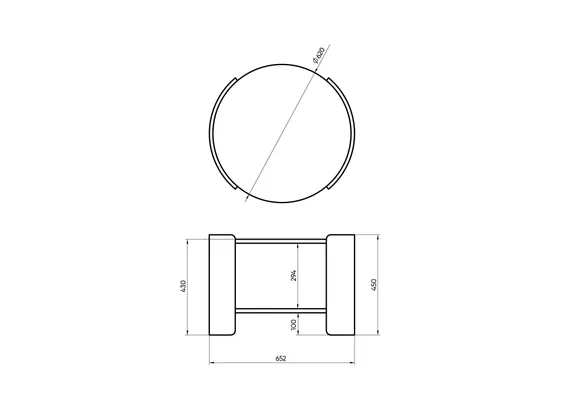 Столик Lagom D 65 см высота 45 см (белый, черный)