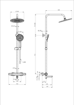 Душевая система с термостатом WONZON & WOGHAND NEO, Хром (WW-B3046-A1-CR)