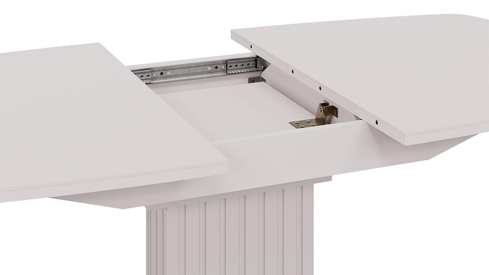 Стол кухонный обеденный раздвижной Белый глянец/Стекло глянцевое белое 130(162)х80х75 см