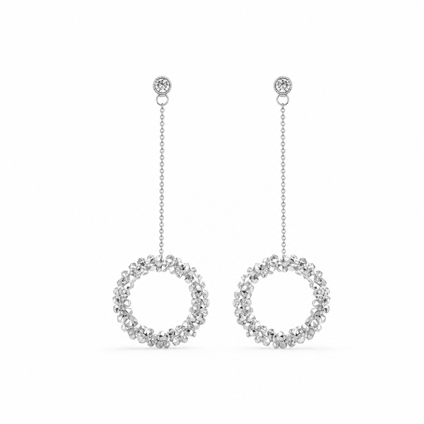 Серьги висячие круг Swarovski.