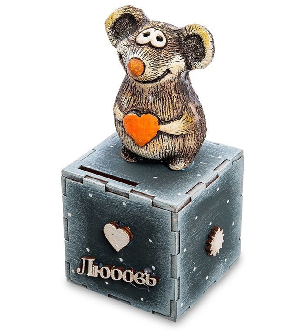 КоКо Шамель KK-622 Копилка «Мышонок с сердцем» шамот