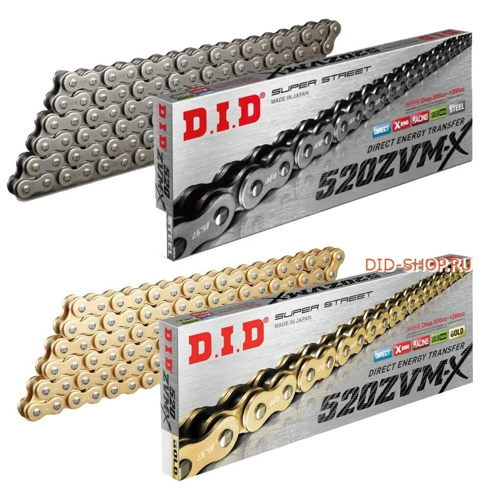 新品 DID　ZVM-Xシリーズチェーン 520ZVM-X 106Lゴールド | D.I.D(大同工業)バイク用チェーン カシメジョイント付属