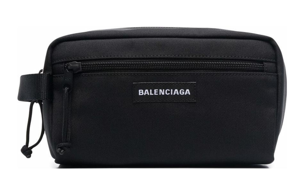 Balenciaga Explorer Fabric Toiletry Bag Men"s Black