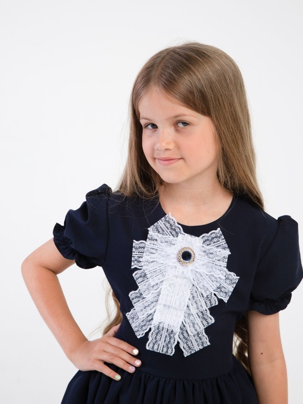 Нарядное школьное платье с подъюбником на 1 сентября