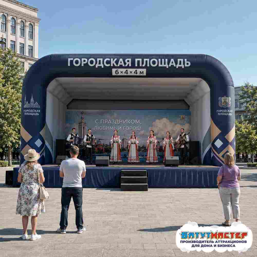 Мобильная надувная сцена «Городская площадь», 6×4×4 м