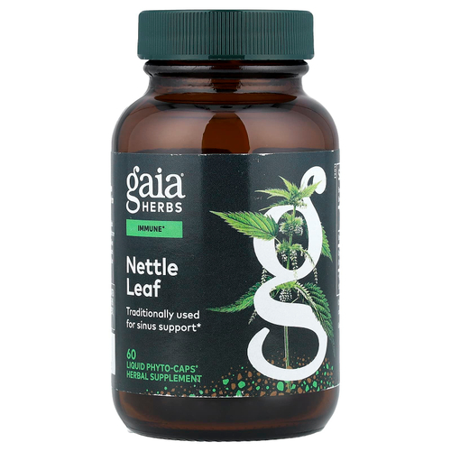 Gaia Herbs, листья крапивы, 60 капсул Phyto-Caps®
