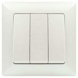 Выключатель Intro Solo 4-106-06 трехклавишный 10А-250В, IP20, СУ, перламутр