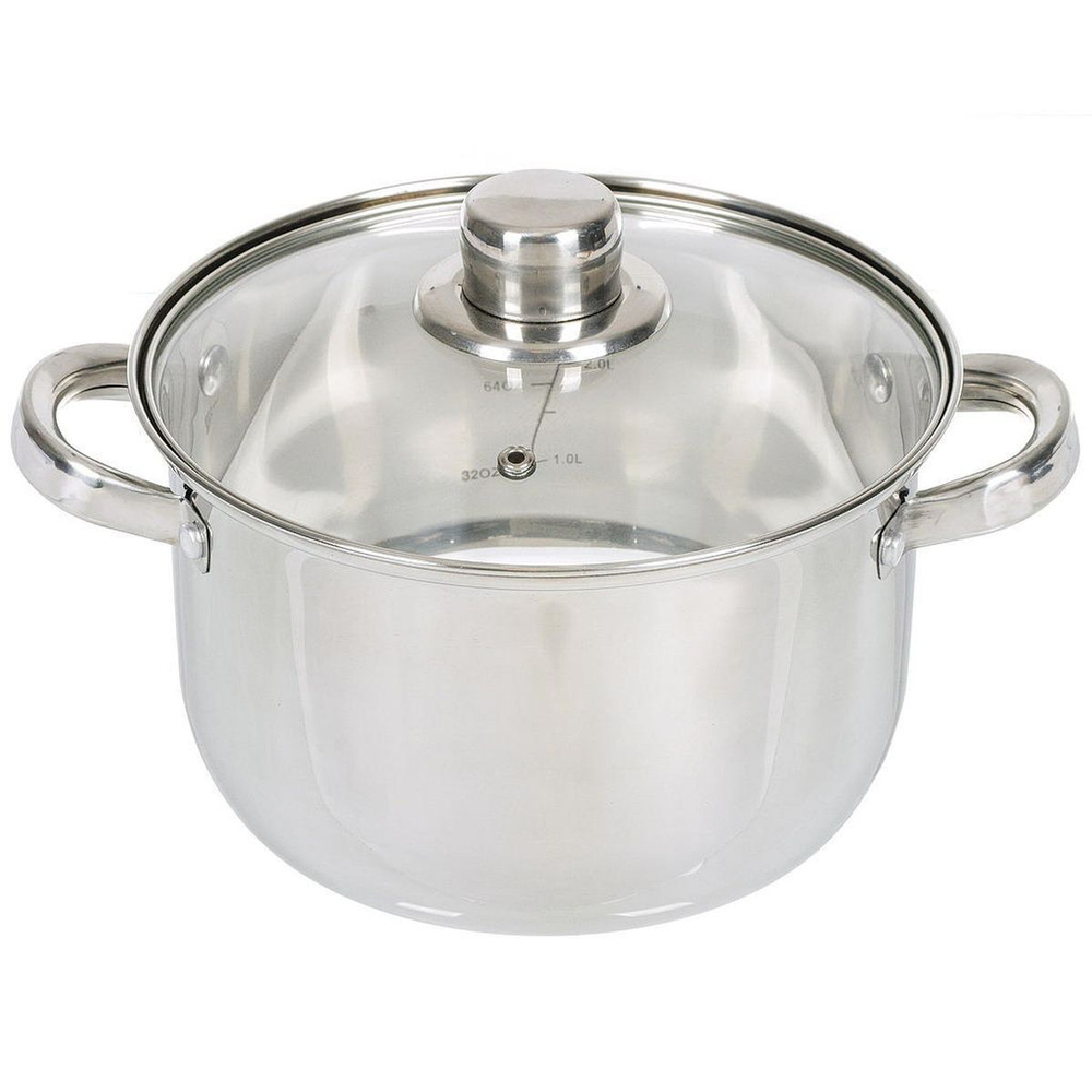 Кастрюля нерж, 3.9 л, с крыш, крышка стекло, DNN3, SD-A17-20