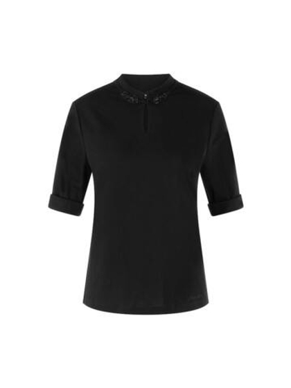 Marc Cain Футболка цветочной аппликацией на вырезе