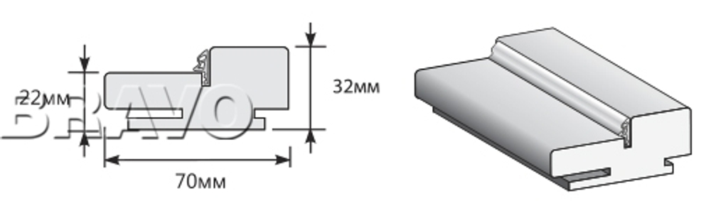 Коробка "Т" 2070*70*32 (у,п) М