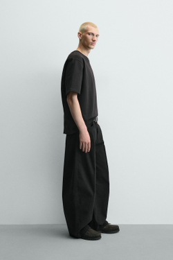 ZARA ФУТБОЛКА С НАДПИСЯМИ, ЧЕРНЫЙ