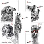 Тетрадь 48 л. кл. скреп. ЧЕРНО-БЕЛЫЕ ЗВЕРИ А5 soft touch выб. УФ-лак офс.