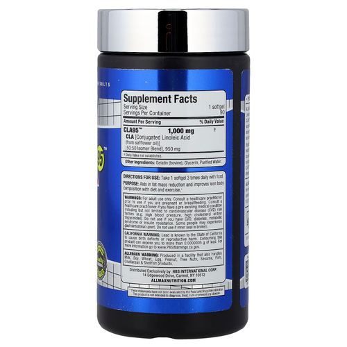 ALLMAX, Essentials, CLA95™, 1000 мг, 90 капсул