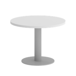 Home Office Стол журнальный круглый VR.SP-5-60.1G Белый Бриллиант/Металл Серый 600*600*453