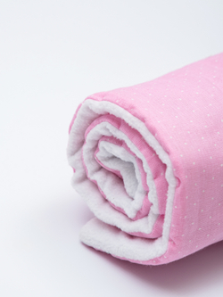 Комплект в коляску с флисом Розовый горох