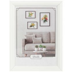 Фоторамка Image Art С22 МДФ универсальная 15х21 цвет белый вставка прозрачный пластик