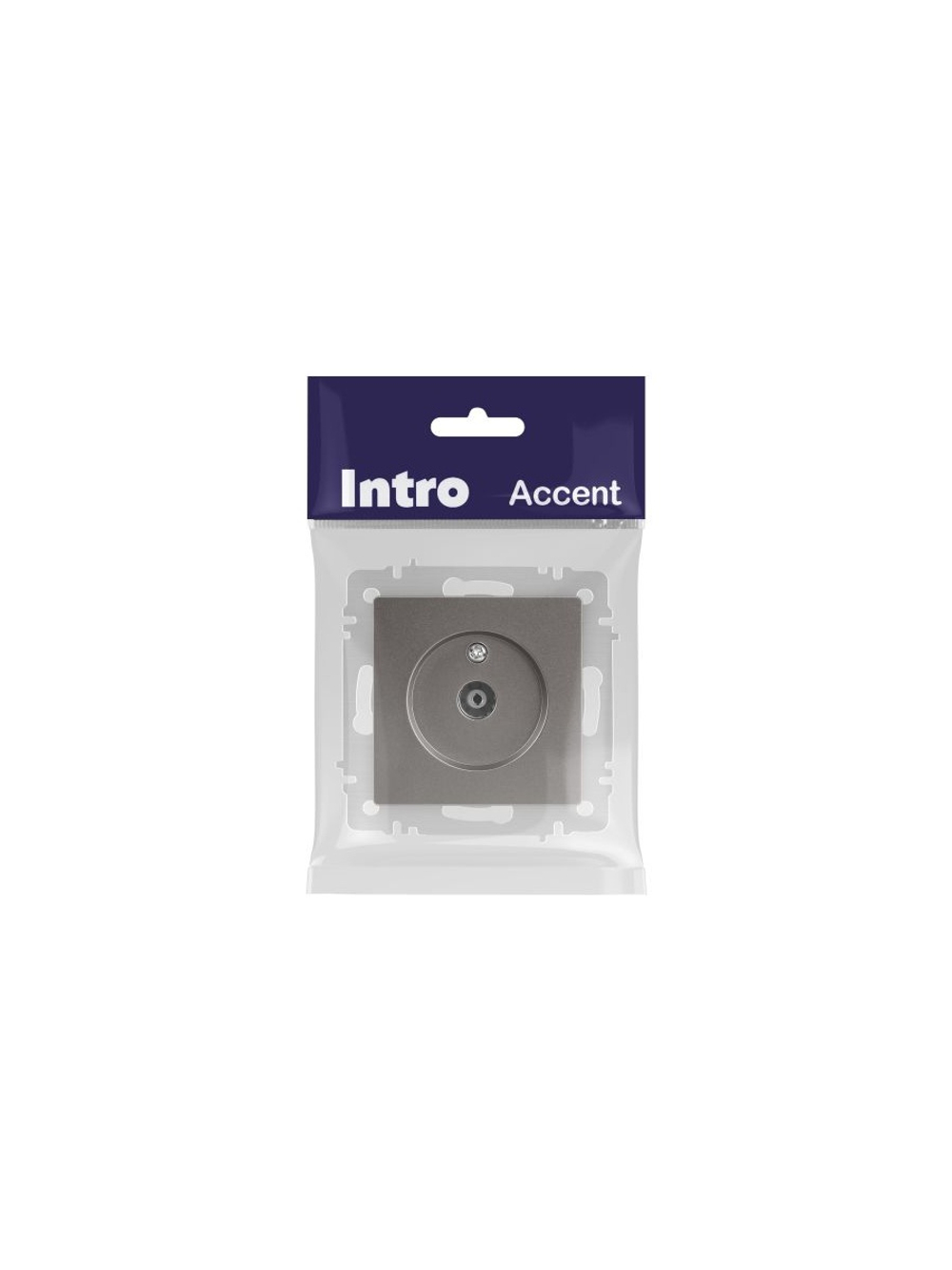 Розетка телевизионная одиночная TV СП Accent 6-301-09 IP20 титан Intro Б0063618