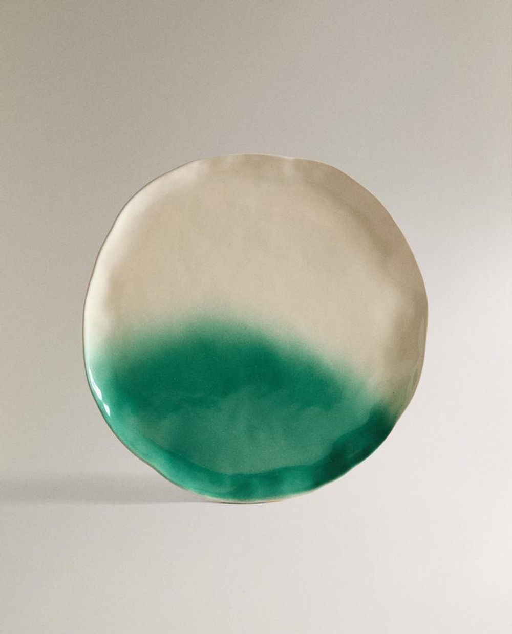 ZARA HOME ТАРЕЛКА ИЗ КЕРАМИКИ С УЗОРОМ, ЗЕЛЕНЫЙ