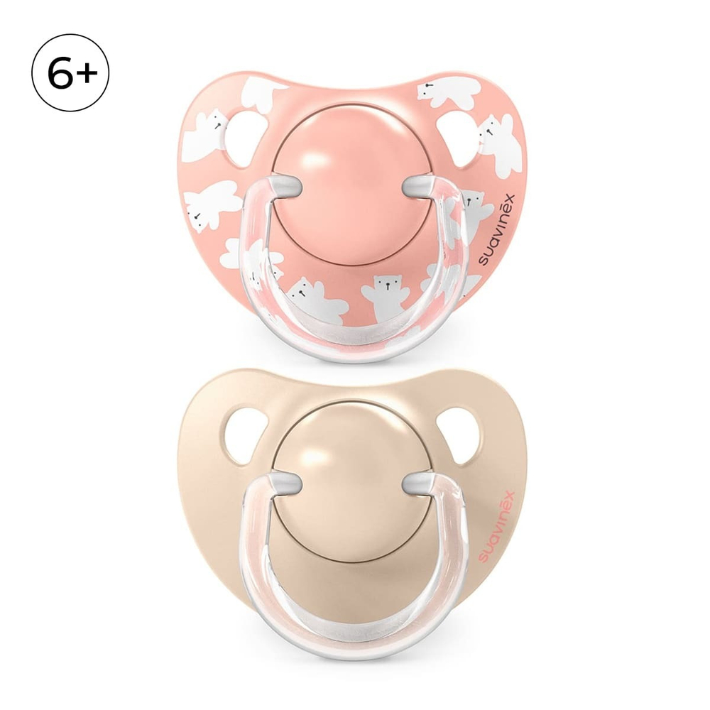 Набор анатомических пустышек Suavinex Wild светло-розовый, 6-18 мес, 2 шт