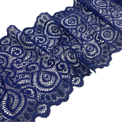 Кружево эластичное темно-синие 17 см
