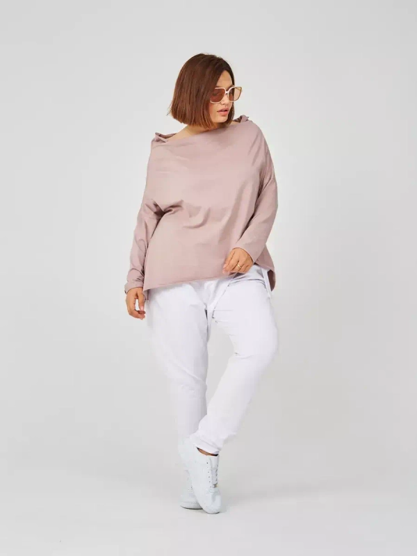 Штаны оверсайз на завязках с запахом большие размеры белый