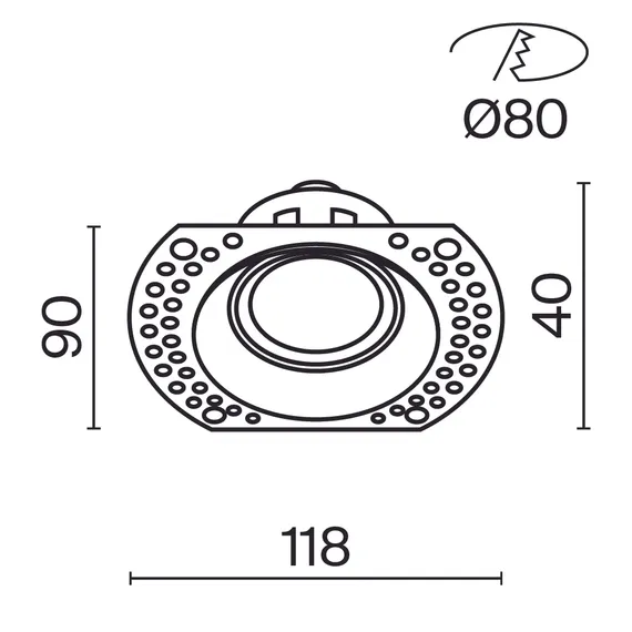 Встраиваемый светильник Точка / Dot 1*GU10 10 Вт Technical dl042-01-rd-w