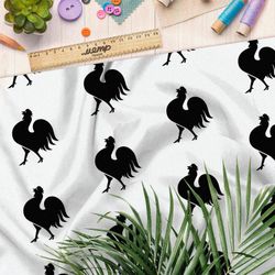 Ткань футер 2-х нитка силуэт петуха