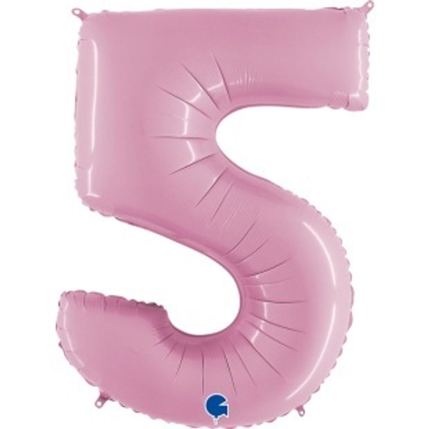 G Шар (40''/102 см) Цифра, 5, Розовый (БГ-60)