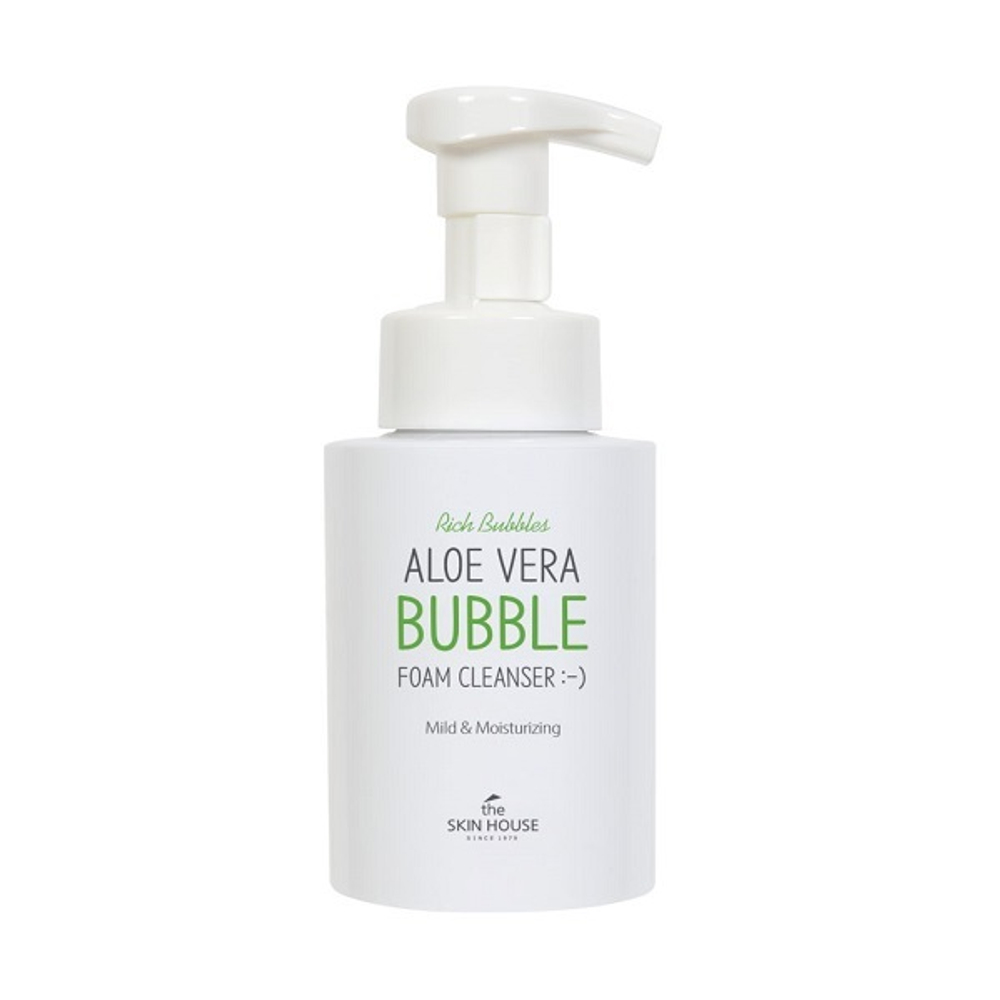 Пенка для лица с экстрактом алое The Skin House Aloe Vera Bubble Foam Cleanser 300мл