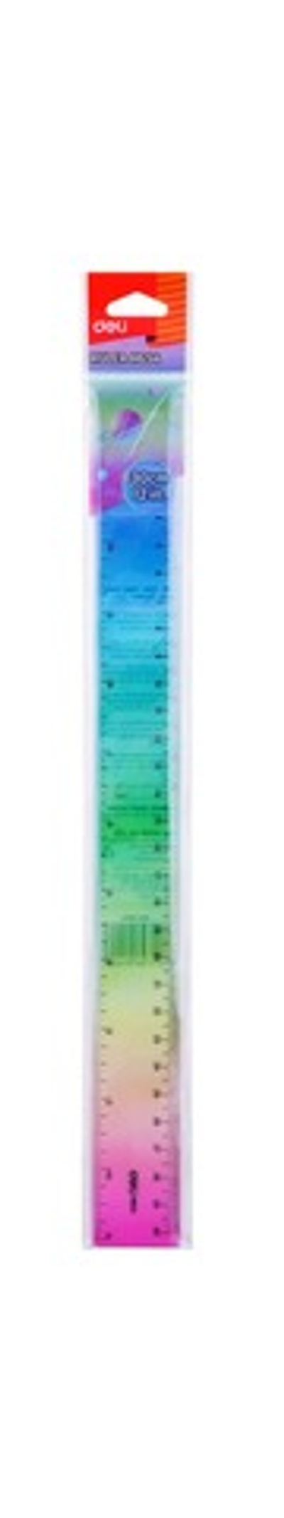 Линейка 30 см Deli пластик ассорти EH654