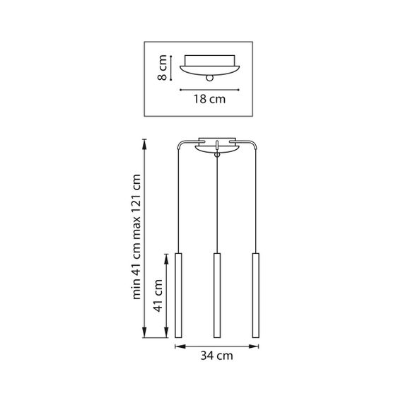 Комплект с подвесной люстрой Lightstar Tubo (574713+747243 (3шт) L3T747243