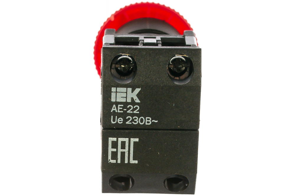 Кнопка управления AE-22 "Грибок" d=22мм 1з+1р 240В с фиксацией красная IEK