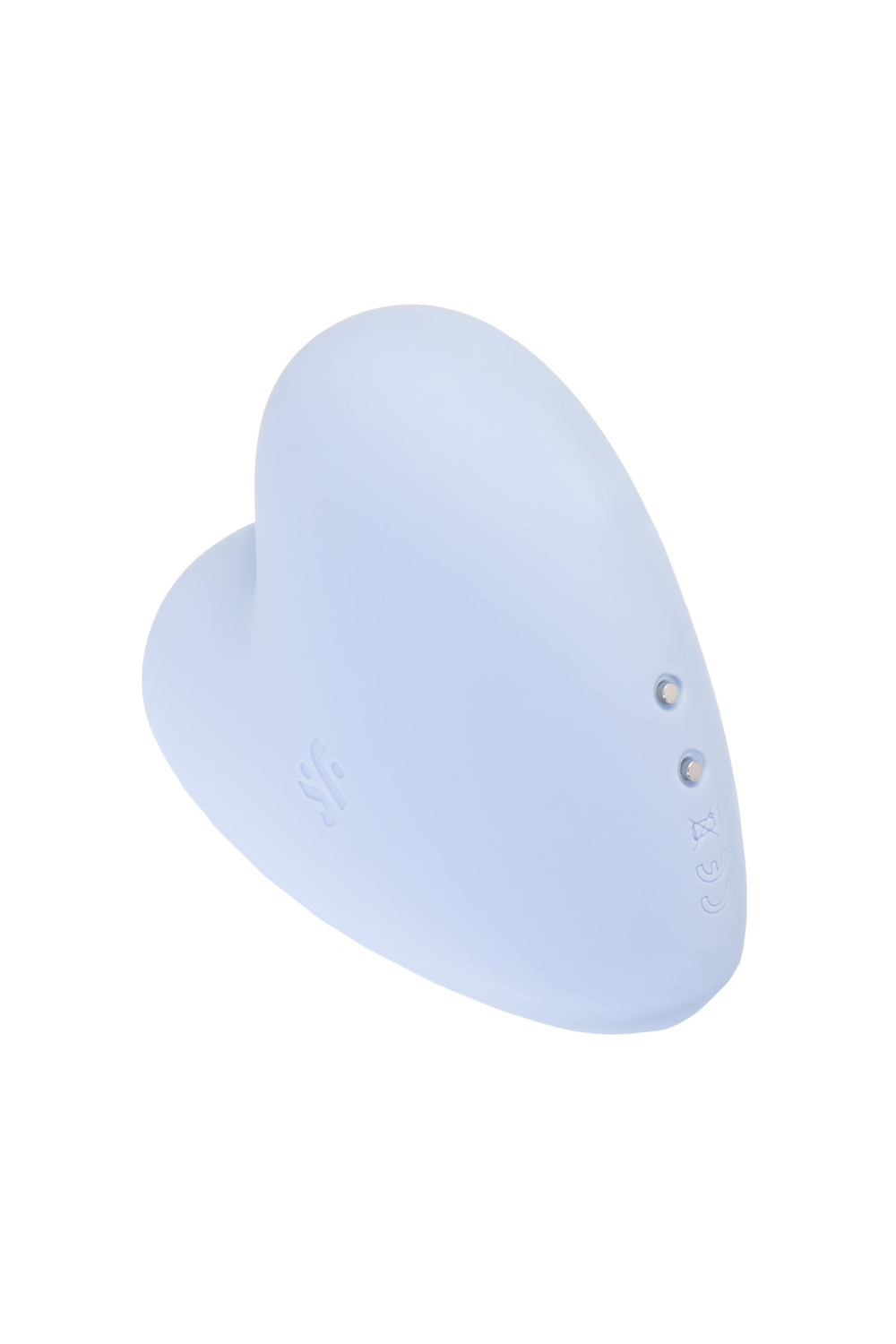 Вакуум-волновой стимулятор клитора с вибрацией Satisfyer Cutie Heart, силикон, голубой, 7,7 см