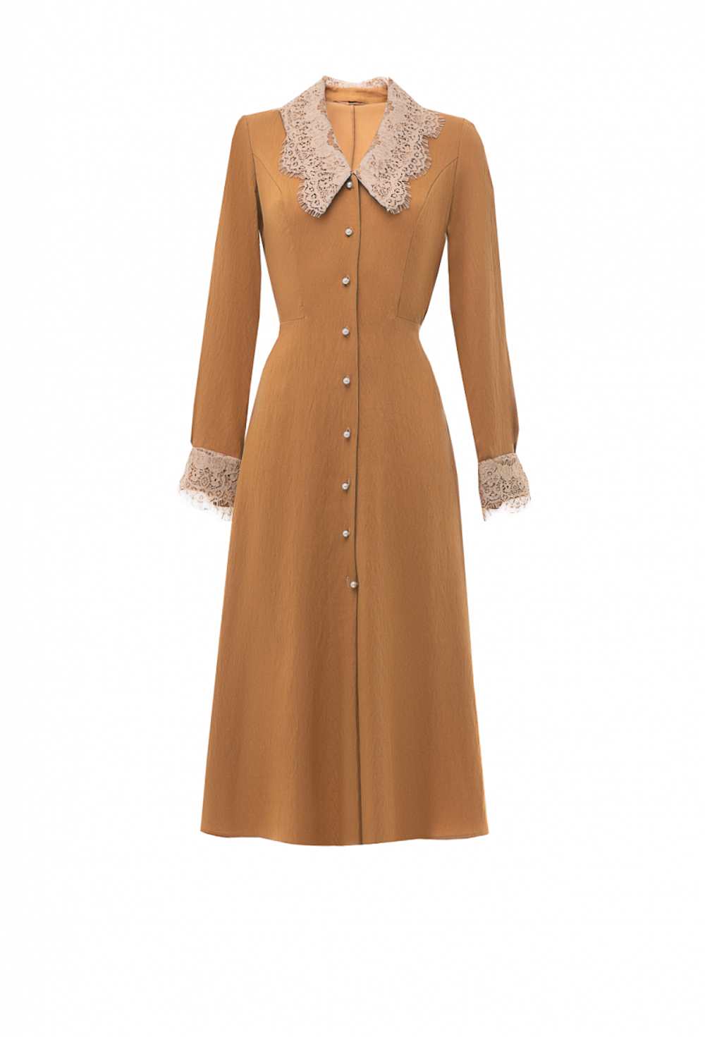 Платье с кружевными воротником и манжетами 03-03-24 FW