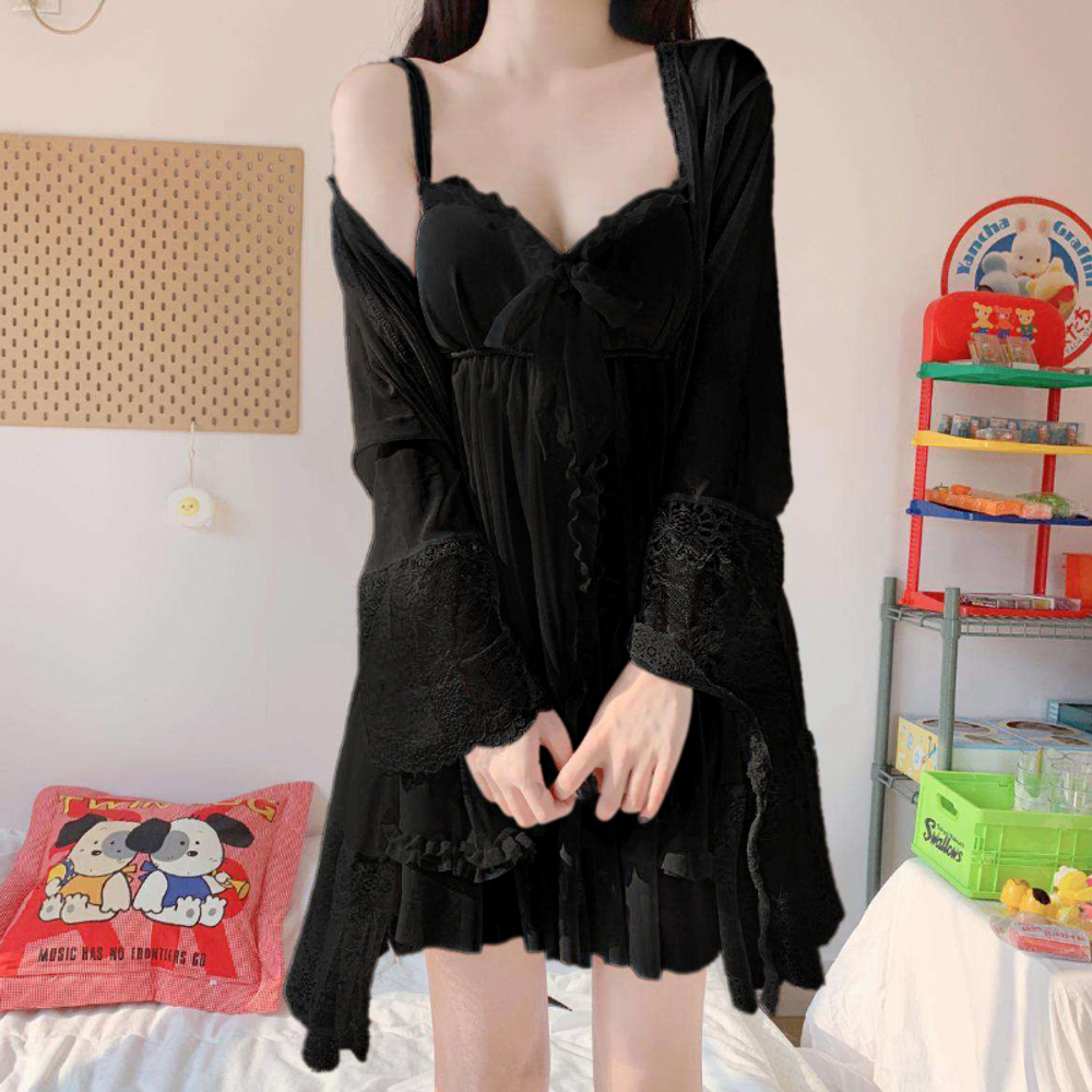 Пеньюар(винтаж) сорочка+халат 107#