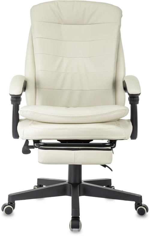 Кресло руководителя Бюрократ T-9950MSG-F слоновая кость эко.кожа крестов. пластик подст.для ног