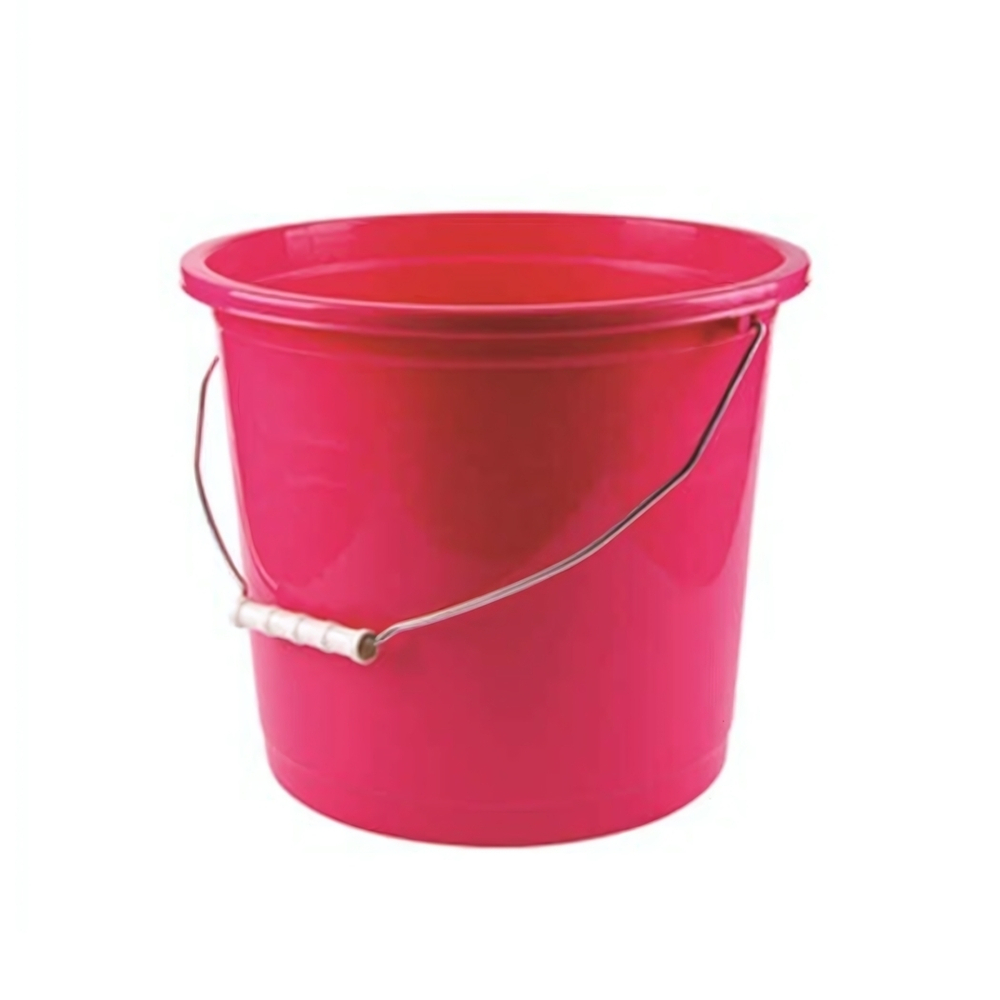 Ведро круглое 15л с железной ручкой цвет коричневый