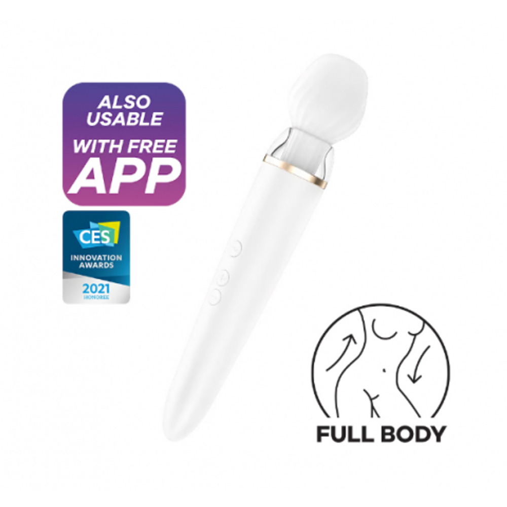 Вибромассажер Satisfyer Double Wand-er Connect App белый