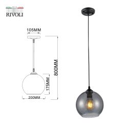 Светильник подвесной (подвес) Rivoli Estera 9128-201 1 * Е27 60 Вт модерн потолочный | Rivoli