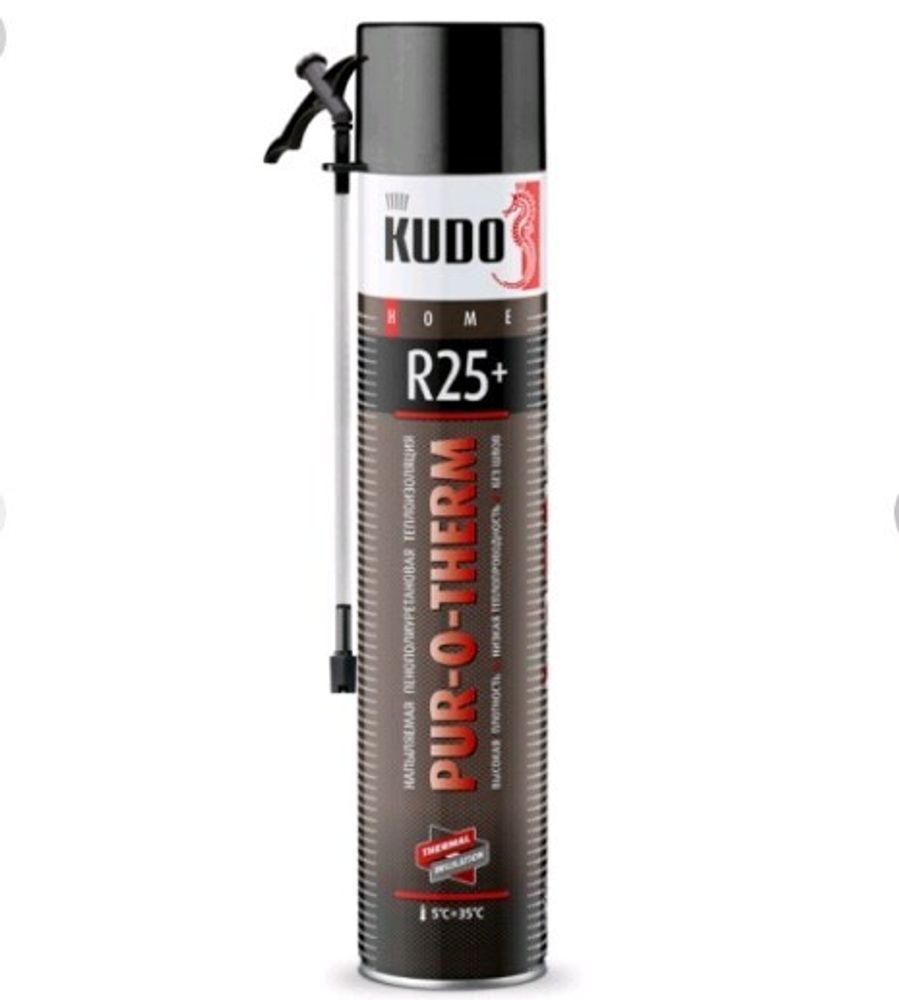 Утеплитель НАПЫЛЯЕМЫЙ  KUDO HOME высокой плотности PUR-O-THERM R25+  1000мл / KUPНTER10R25+